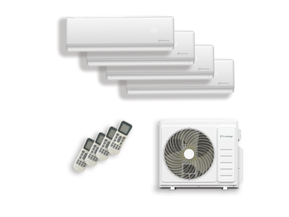 Climatizzatore Quadri Split 9000+9000+9000+12000 BTU Inverter Wi-Fi A++ – 4 stanze · E436-9x3+12